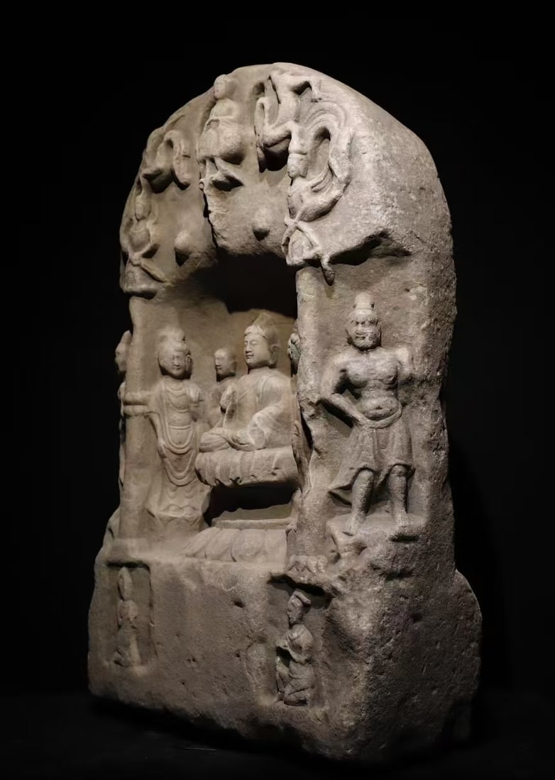 A Exquisite Marble Buddhist niche Ornament - 3