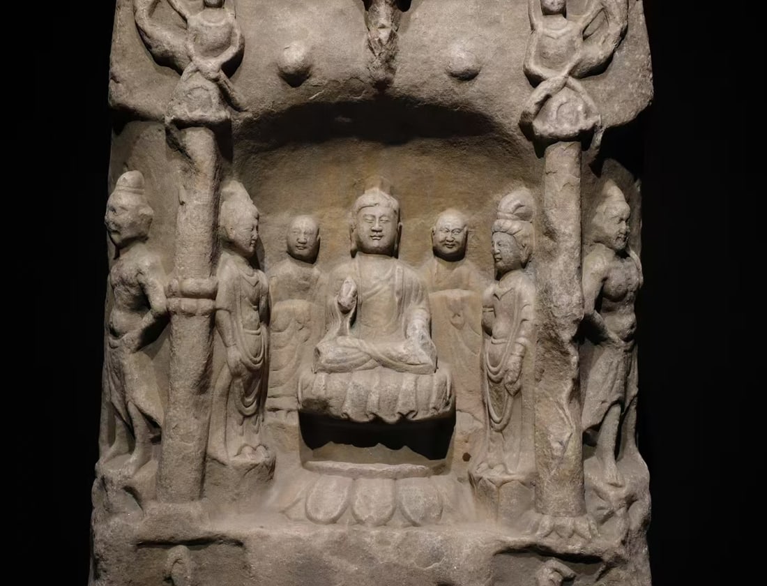 A Exquisite Marble Buddhist niche Ornament - 4