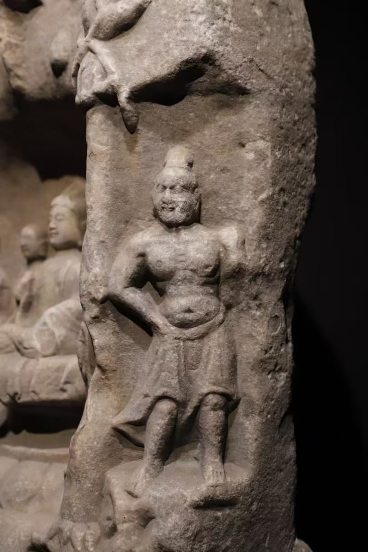 A Exquisite Marble Buddhist niche Ornament - 7