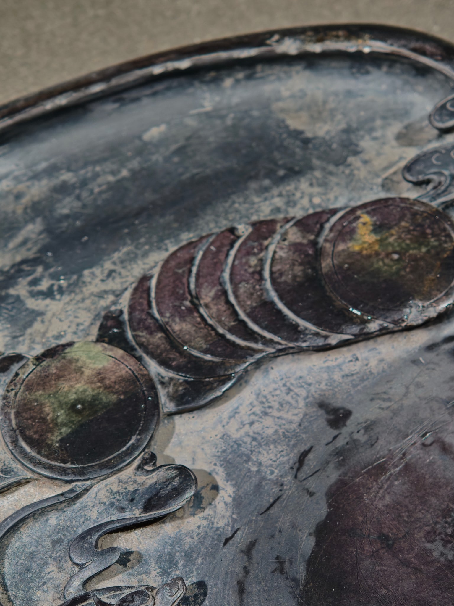 An Exquisite Auspicious Cloud Pattern Bats Pattern with poem Inkstone - 4