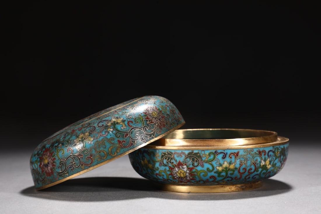 A Pair of Exquisite Cloisonne Lotus Pattern Dragon Pattern Box - 4