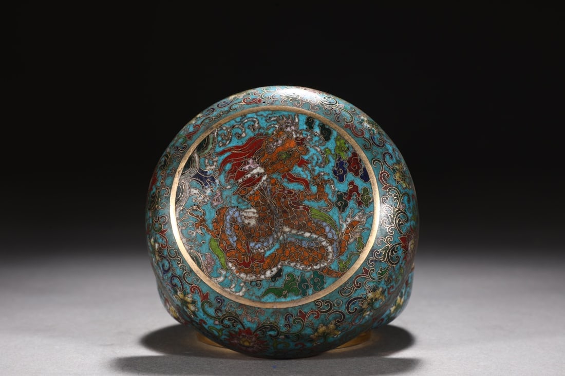 A Pair of Exquisite Cloisonne Lotus Pattern Dragon Pattern Box - 6