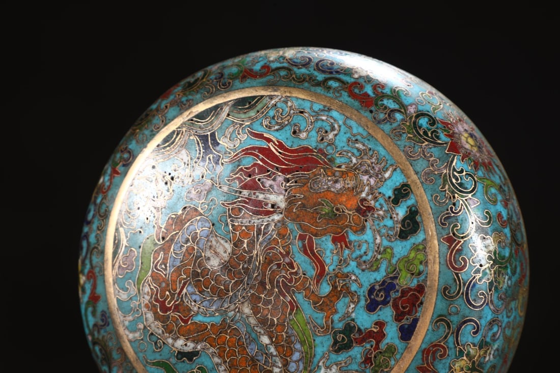 A Pair of Exquisite Cloisonne Lotus Pattern Dragon Pattern Box - 8