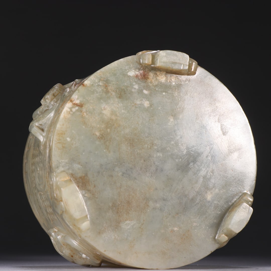 An Exquisite White Jade Chi-Dragon Pattern Beast-Face Pattern Censer - 9