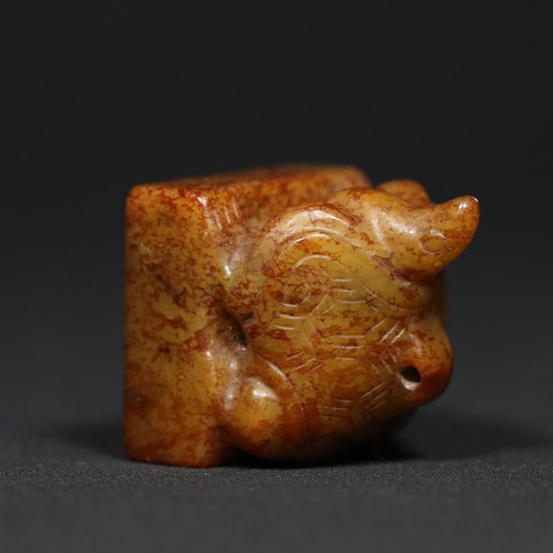 An Exquisite White Jade Turtle Seal - 6
