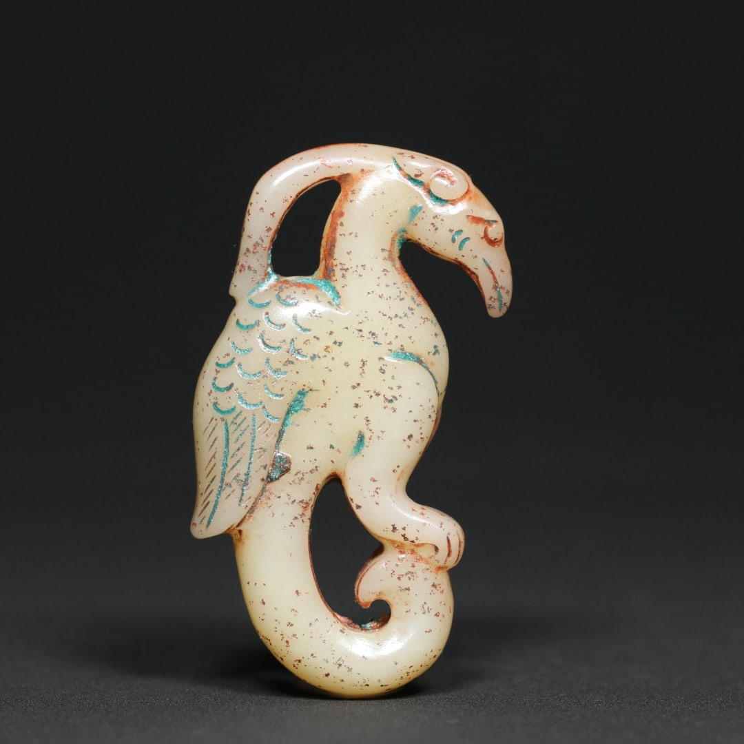An Exquisite White Jade Phoenix Pendant - 2