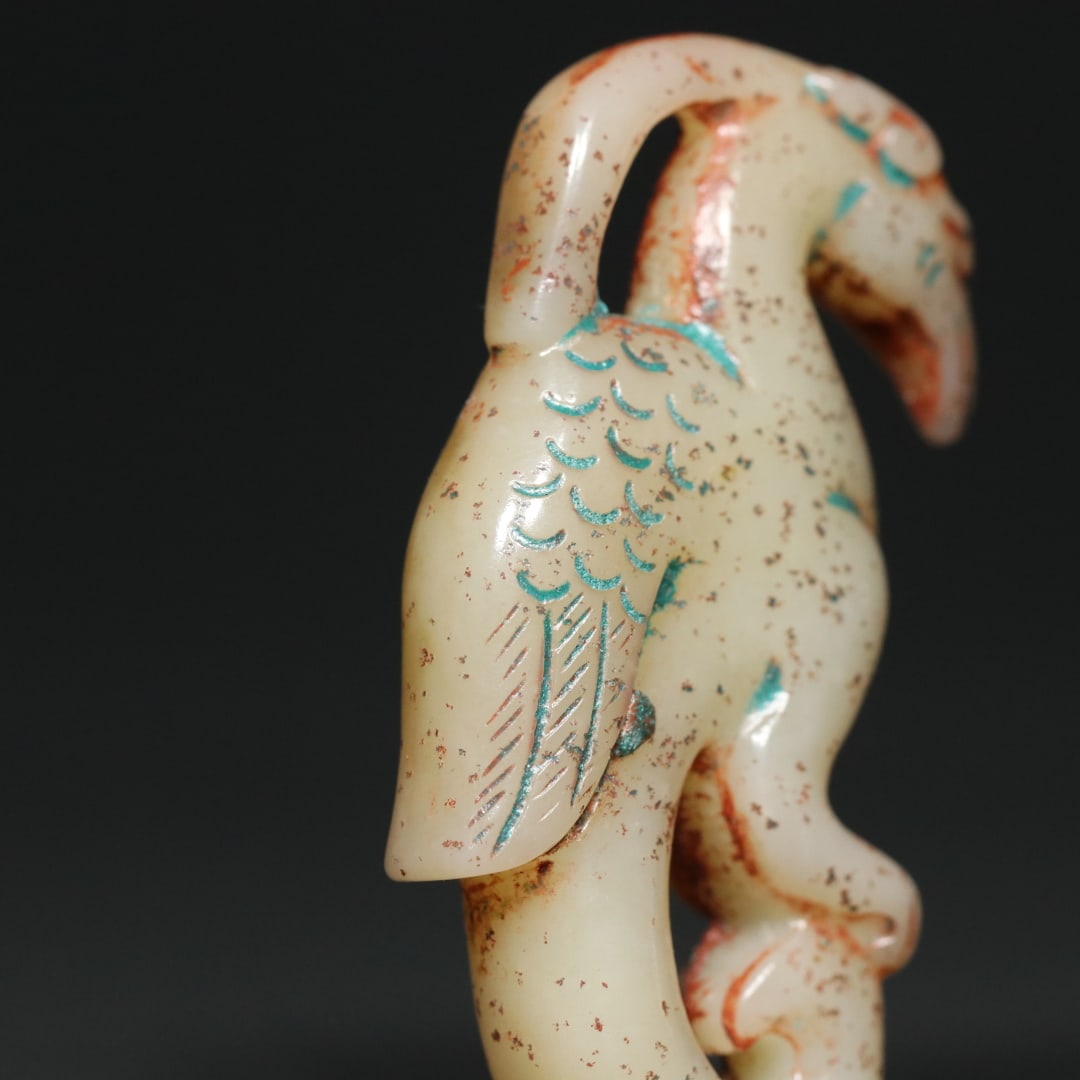 An Exquisite White Jade Phoenix Pendant - 8