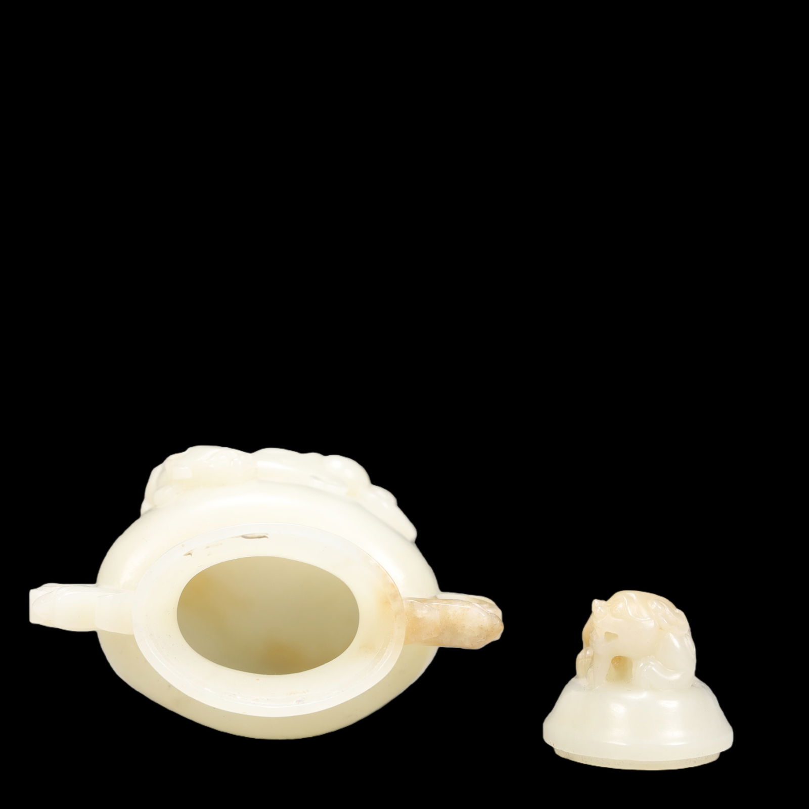 An Exquisite White Jade Chi-Dragon Pattern Double-Ears Vase - 9