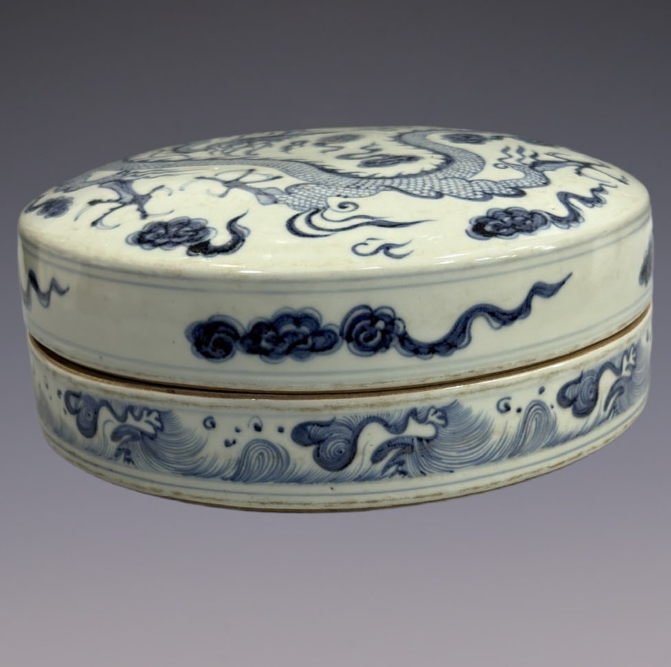 An Exquisite Blue and White Dragon Pattern Box - 3