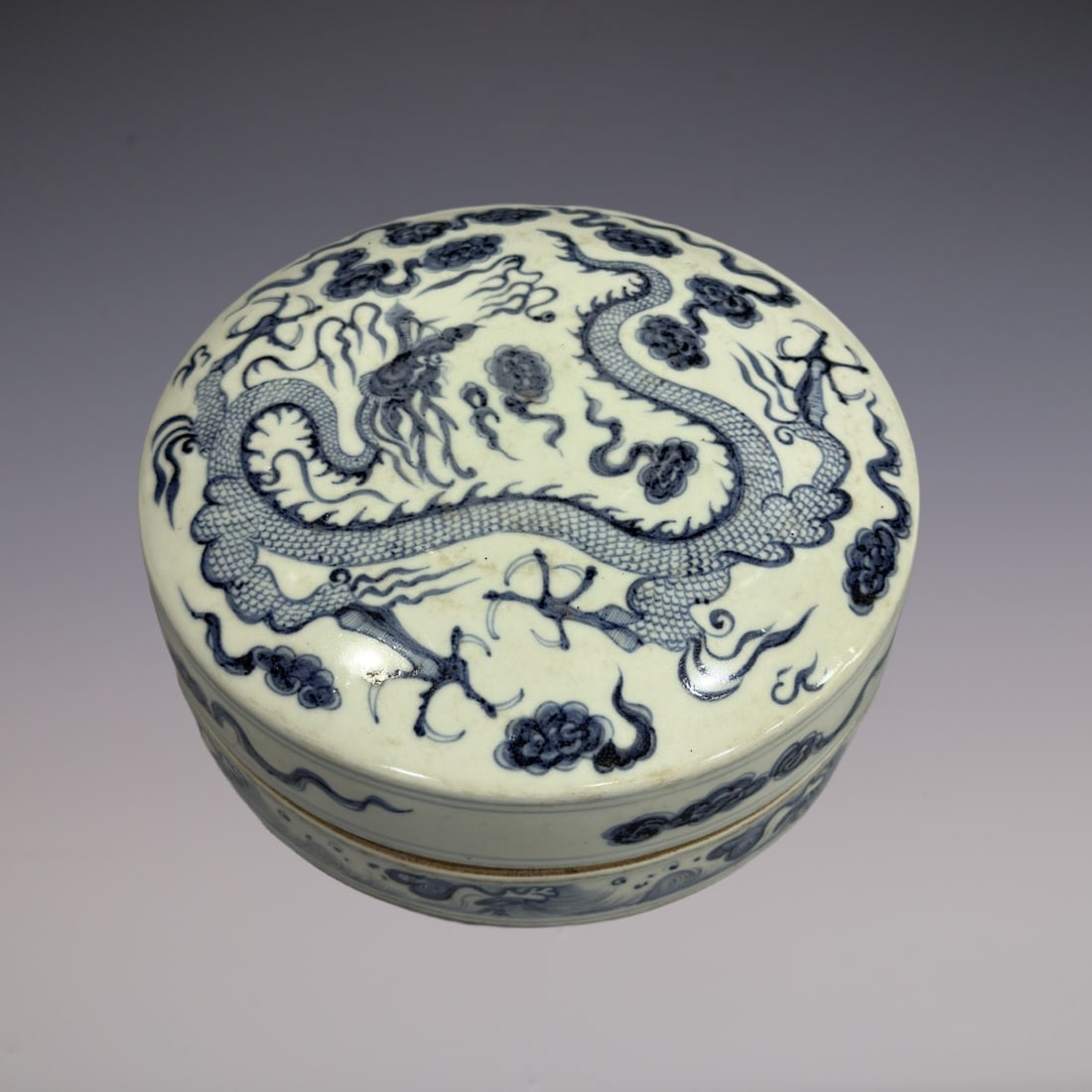 An Exquisite Blue and White Dragon Pattern Box - 6