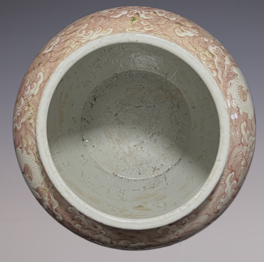 An Exquisite Underglaze-Red Dragon Pattern Seawater Pattern Vat - 8