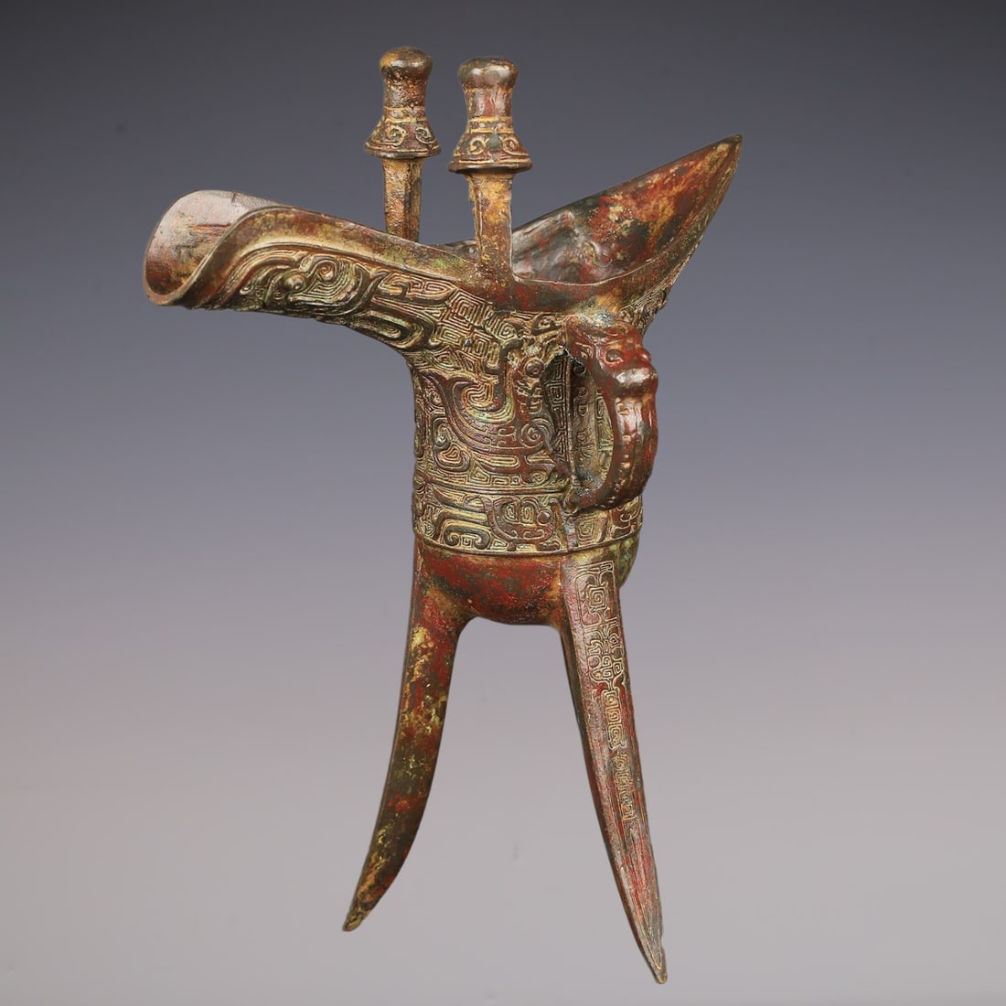 An Exquisite Bronze Phoenix Pattern Goblet - 4