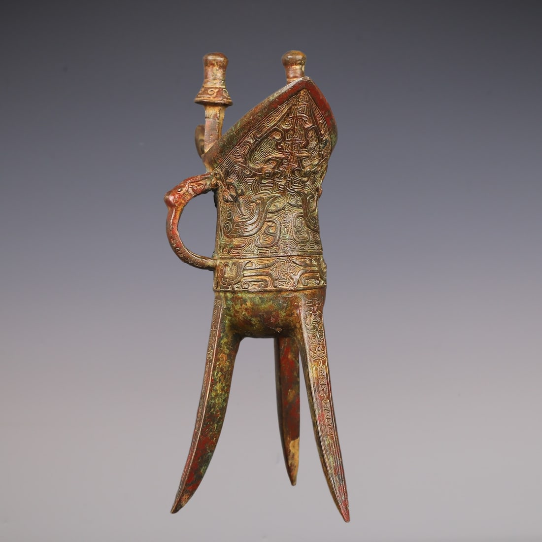 An Exquisite Bronze Phoenix Pattern Goblet - 6