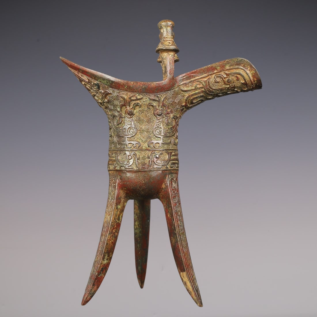 An Exquisite Bronze Phoenix Pattern Goblet - 7