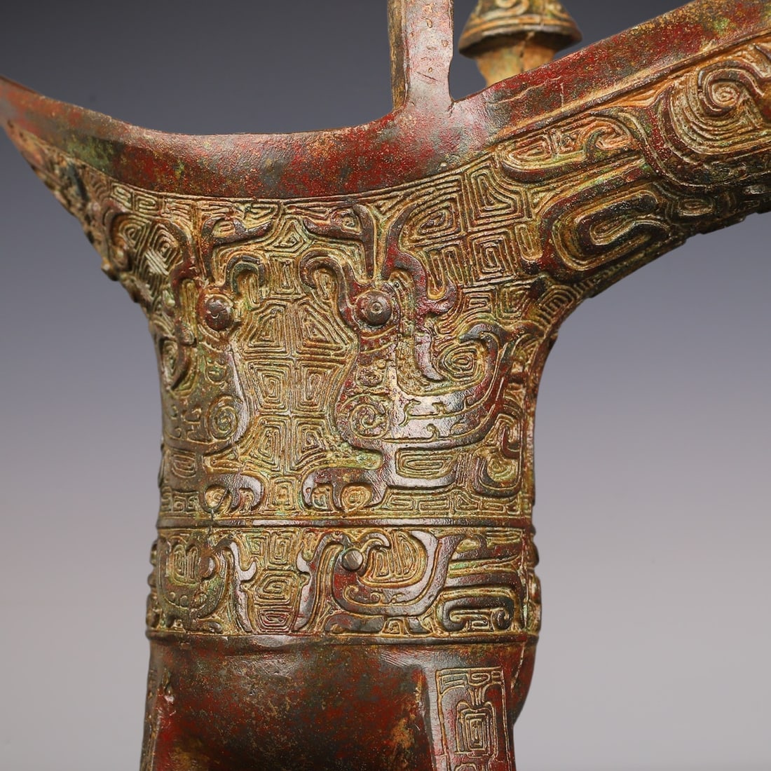 An Exquisite Bronze Phoenix Pattern Goblet - 8