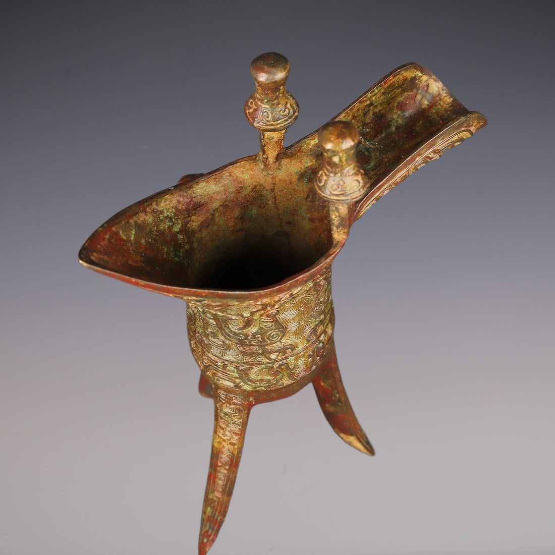 An Exquisite Bronze Phoenix Pattern Goblet - 9