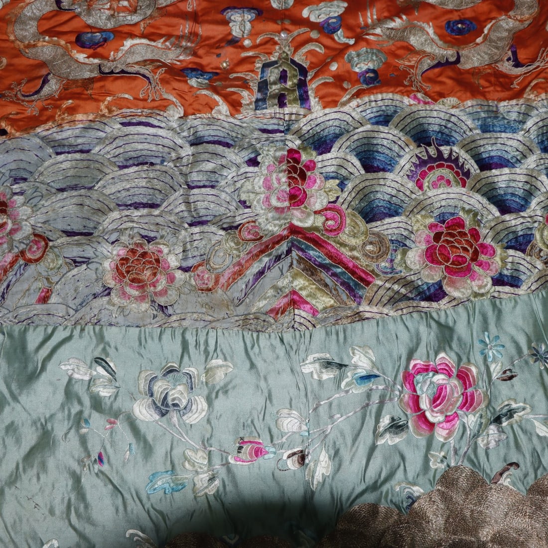 An Exquisite Kesi Dragon Pattern Flower Pattern Seawater Pattern Imperial Robe - 3