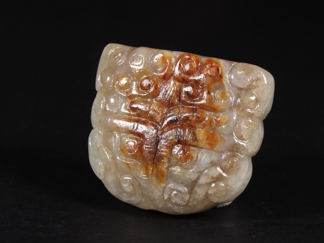 An Exquisite White Jade Beast-Face Pattern Ornament - 2