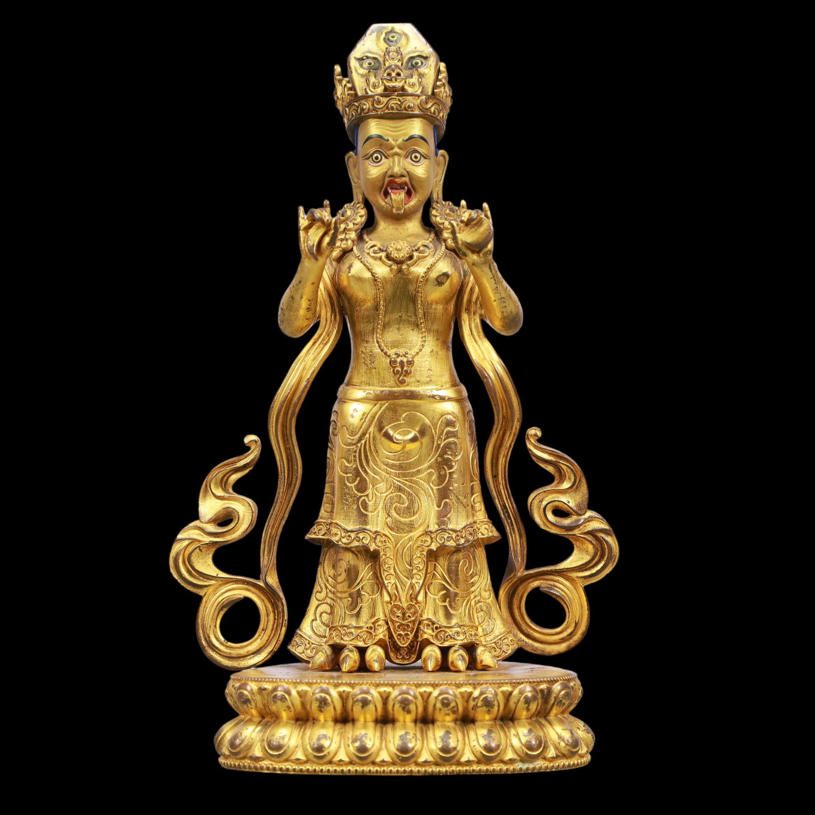 A Exquisite Gilt Bronze Statue of Vajra: A Exquisite Gilt Bronze Statue of Vajra Ming Dynasty, China Size:13cmx8cmx21cm Weight:950g (The Dimensions Of All Batches Are Manually Measured.If You Need More Detailed Information, Please Contact