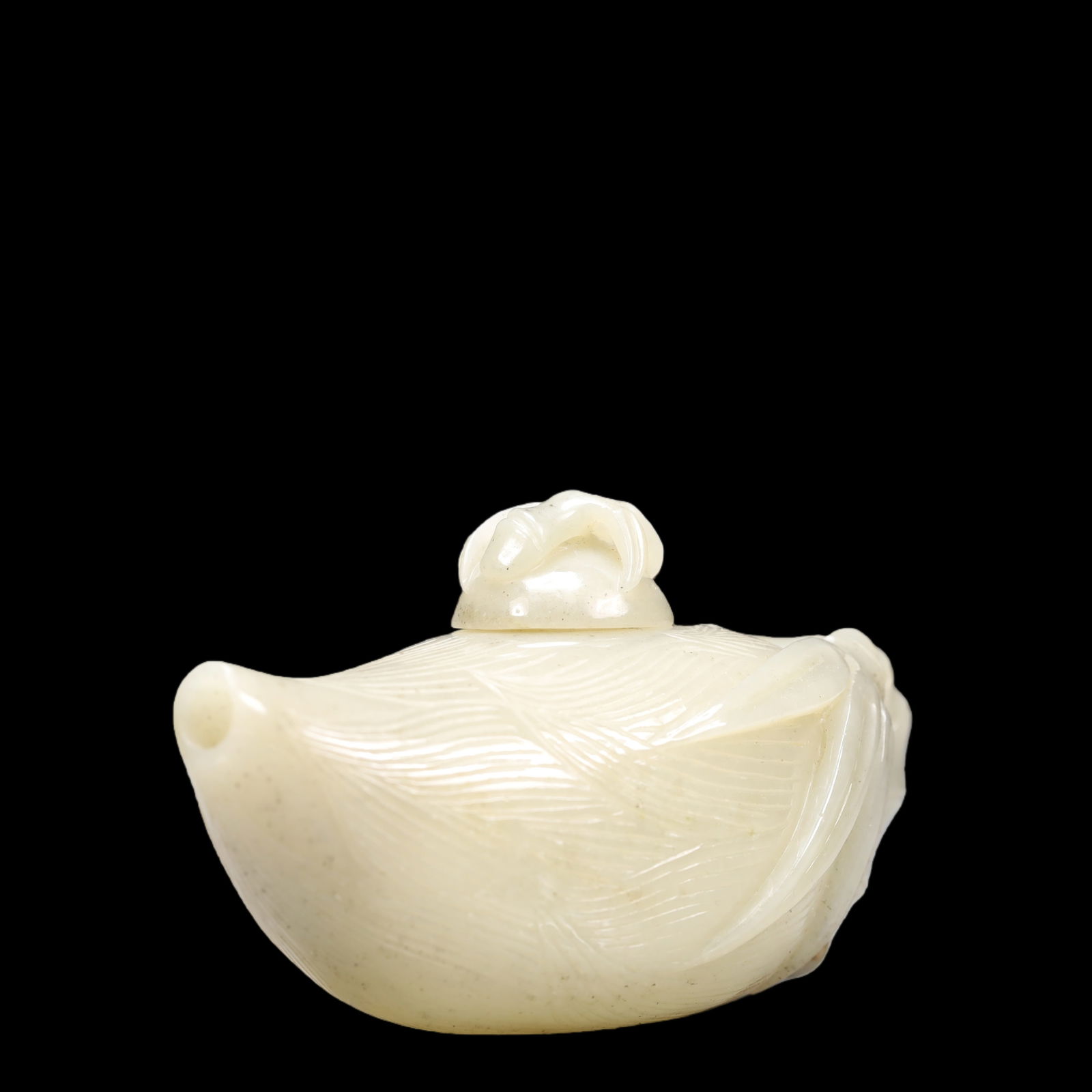 An Exquisite Green Jade Bamboo Pattern Teapot - 2