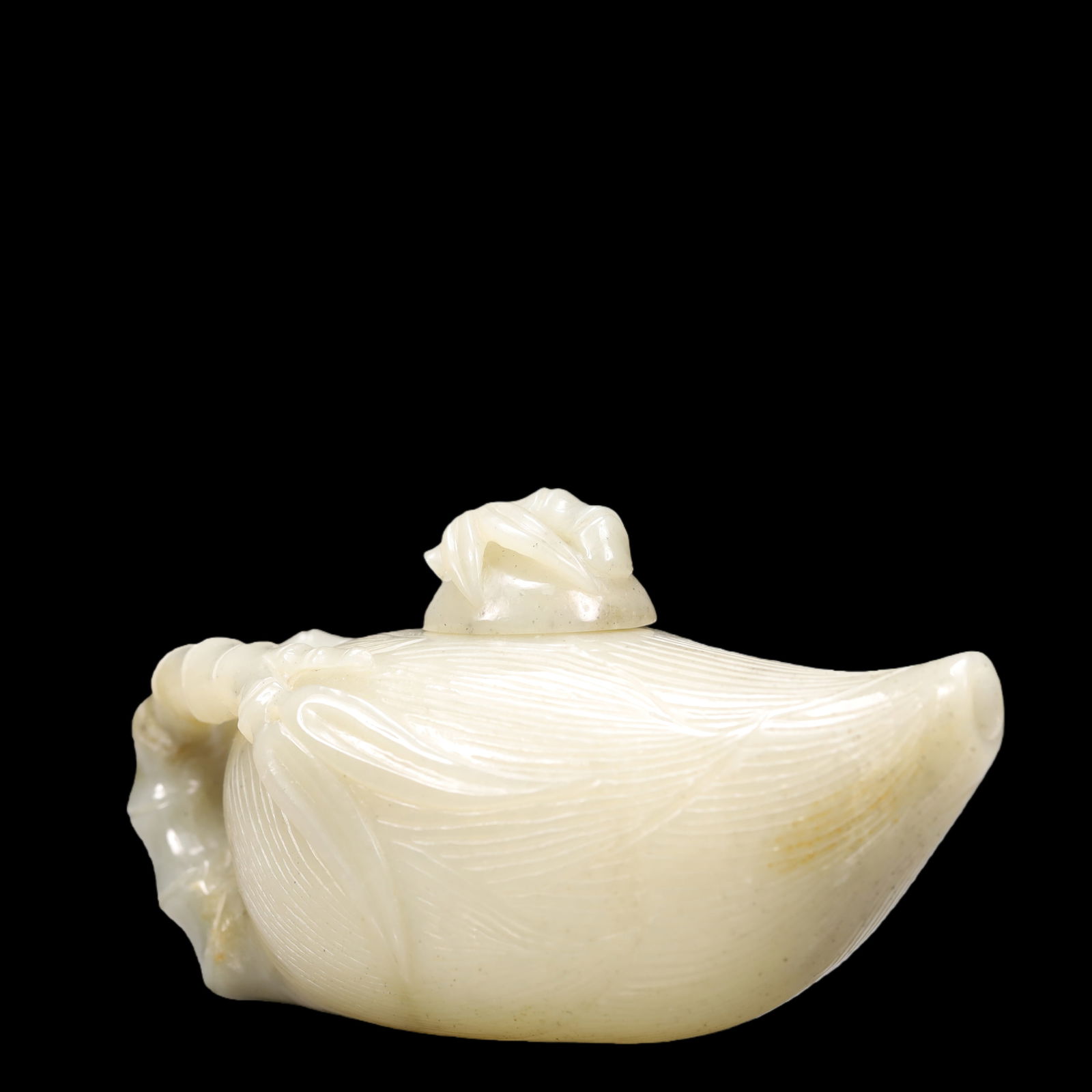 An Exquisite Green Jade Bamboo Pattern Teapot - 3