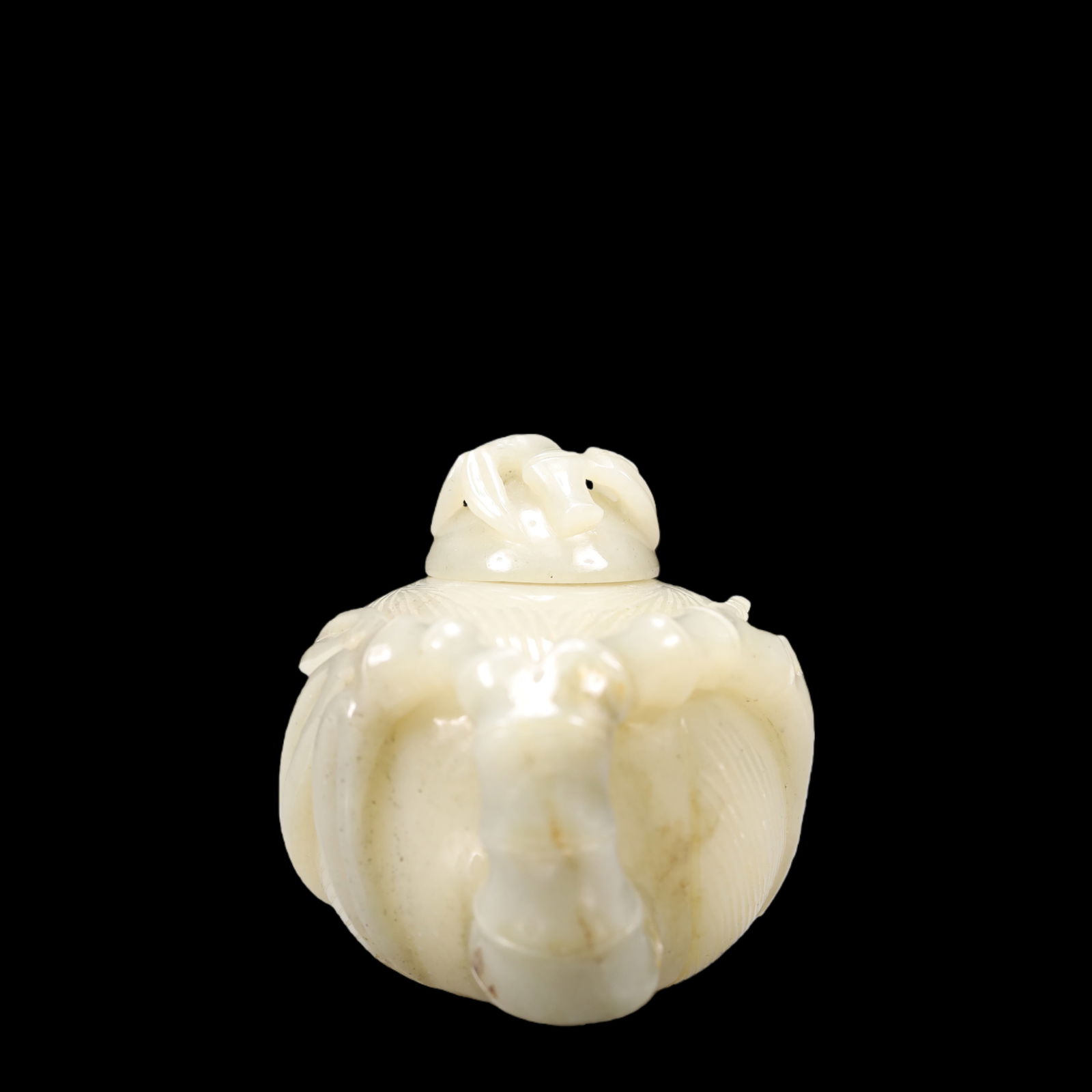 An Exquisite Green Jade Bamboo Pattern Teapot - 5