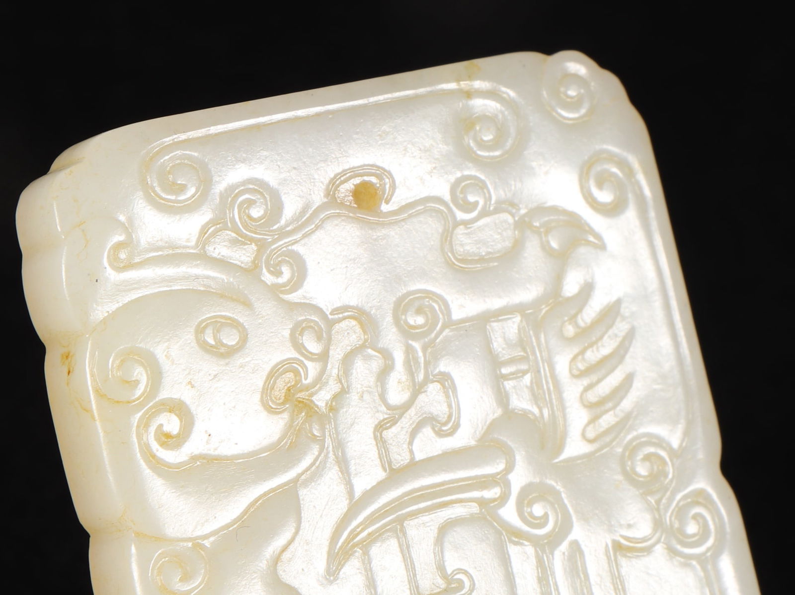 An Exquisite White Jade Dragon and Phoenix Pattern Brand - 3