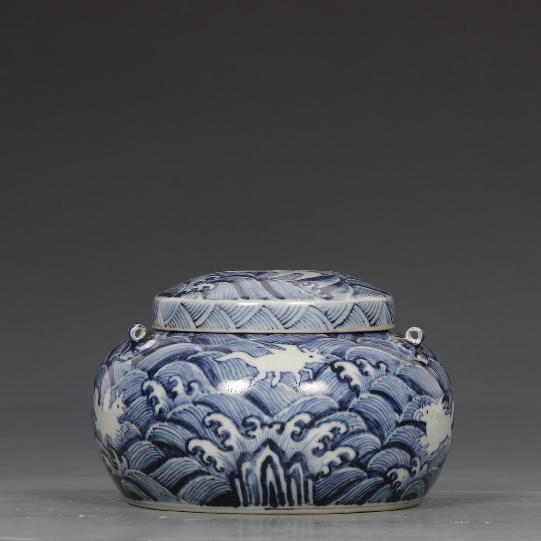 An Exquisite Blue and White Seawater Pattern Jar - 2