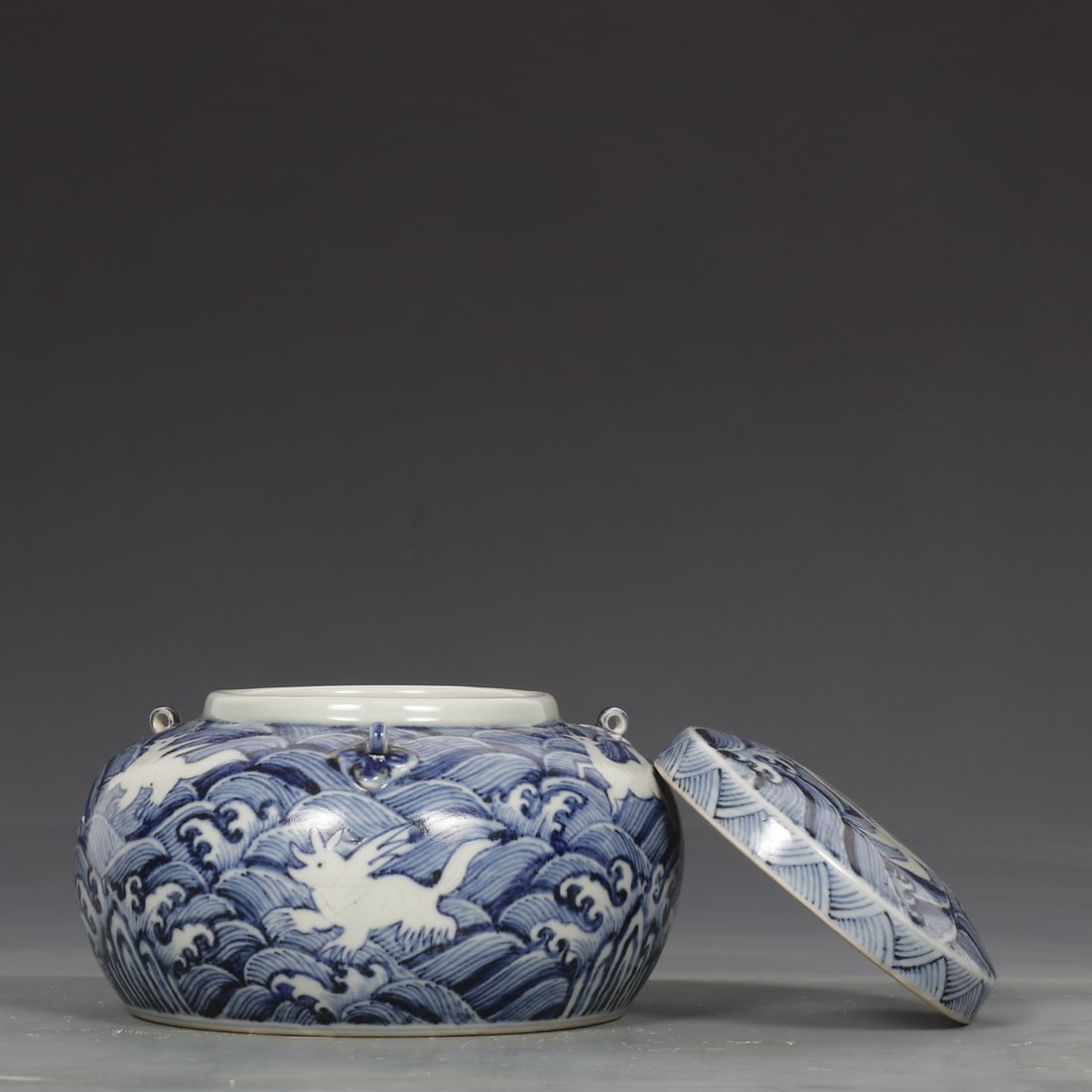 An Exquisite Blue and White Seawater Pattern Jar - 5