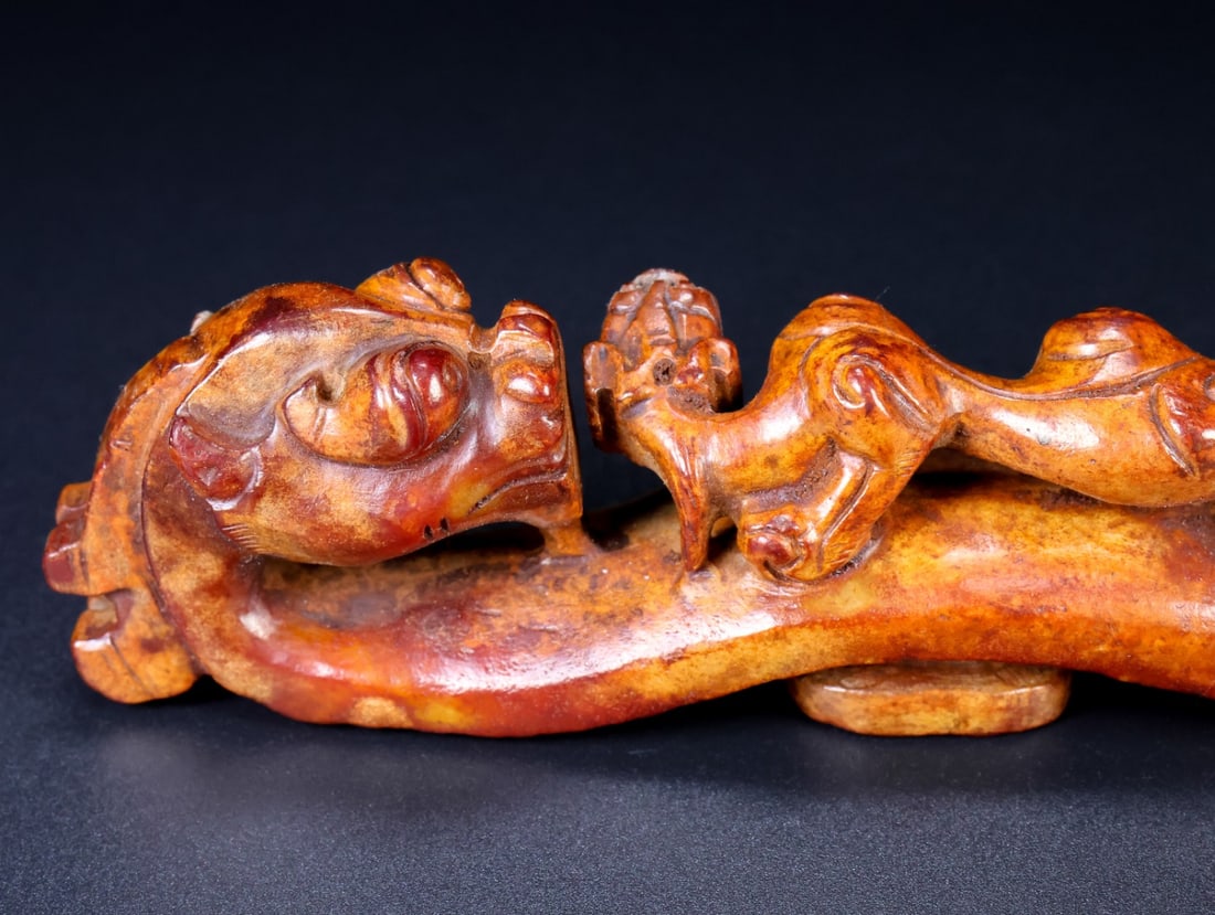 An Exquisite White Jade Dragon Pattern Ornament - 7