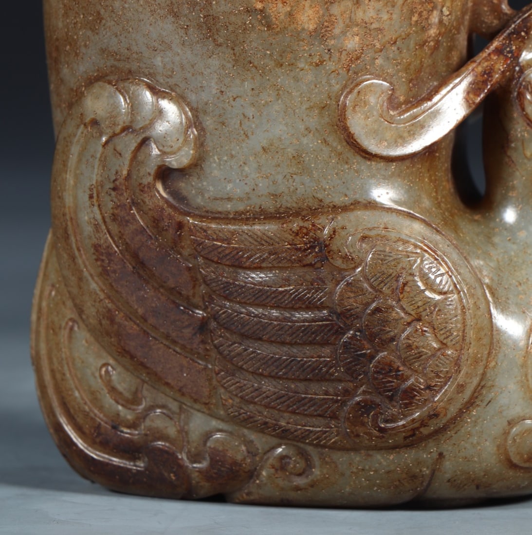 An Exquisite White Jade Phoenix-Shaped Goblet - 6