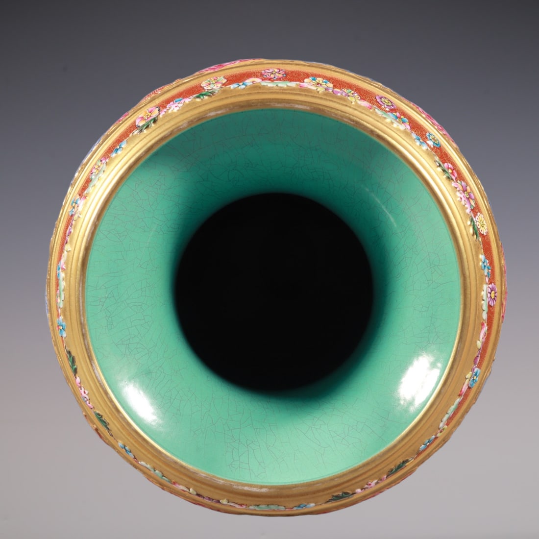 An Exquisite Enamel Bats and Peach Pattern Lotus Pattern Dragon Pattern Seawater Pattern Double-Ears - 7