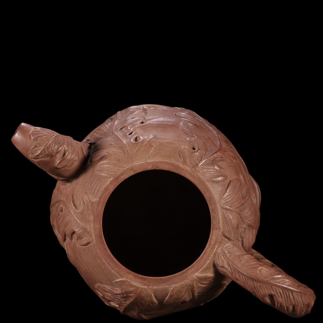 An Exquisite Purple Sands Banana Leaf Pattern Teapot - 8