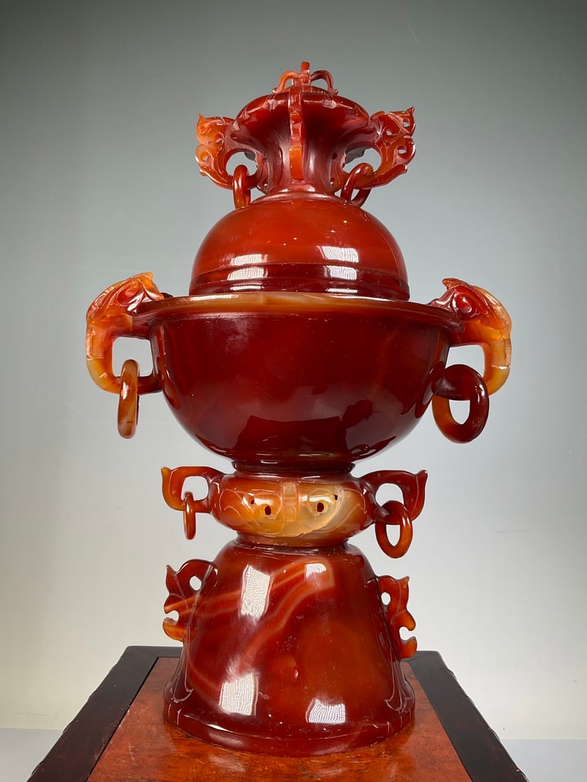 An Exquisite Agate Censer - 4
