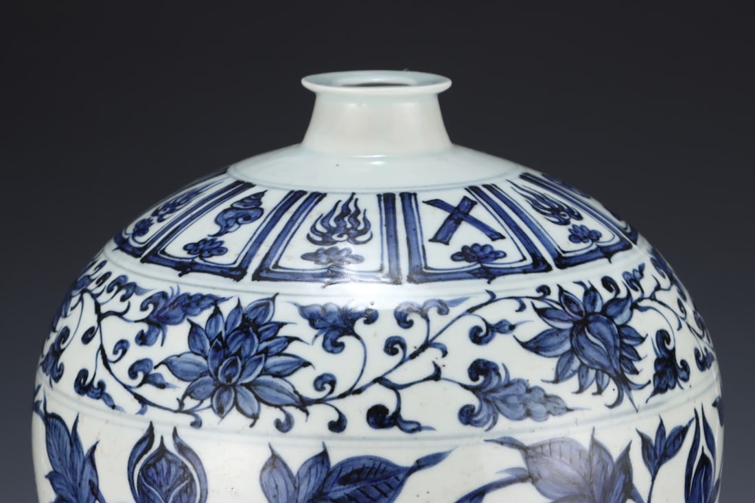 An Exquisite Blue and White Lotus Pattern Vase - 5