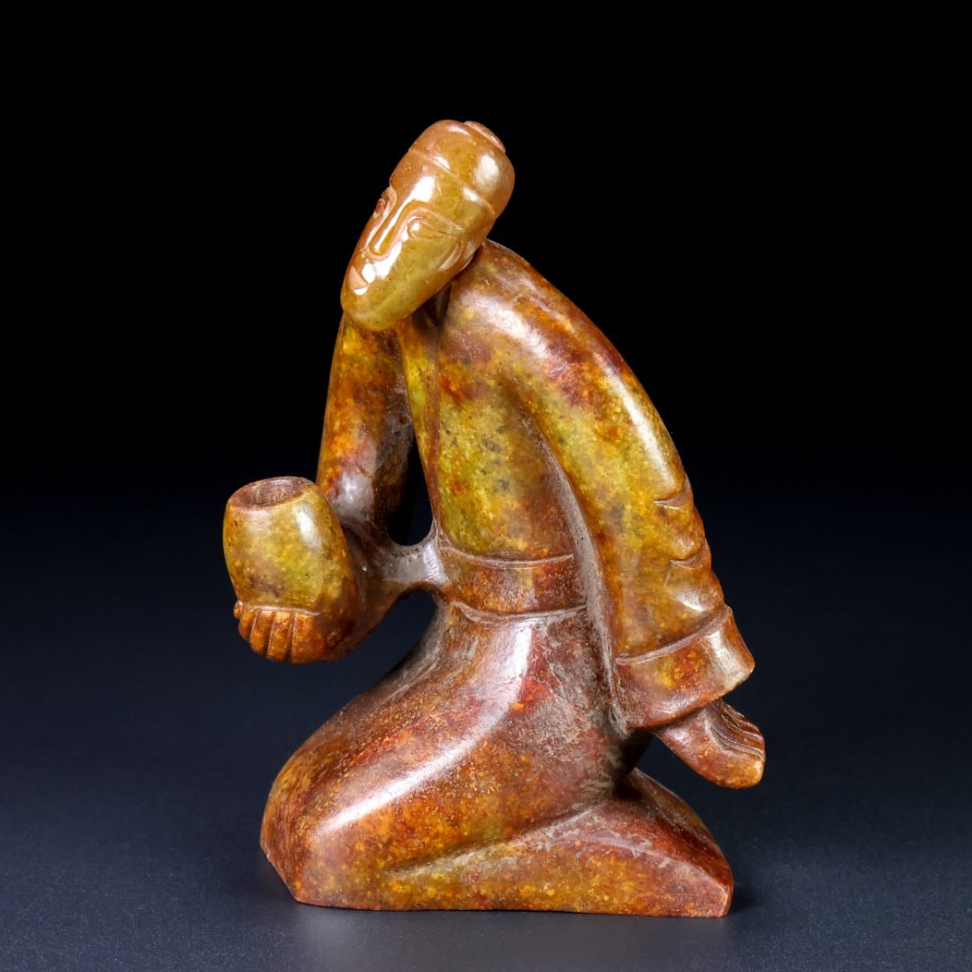 An Exquisite White Jade Figure Ornament - 4