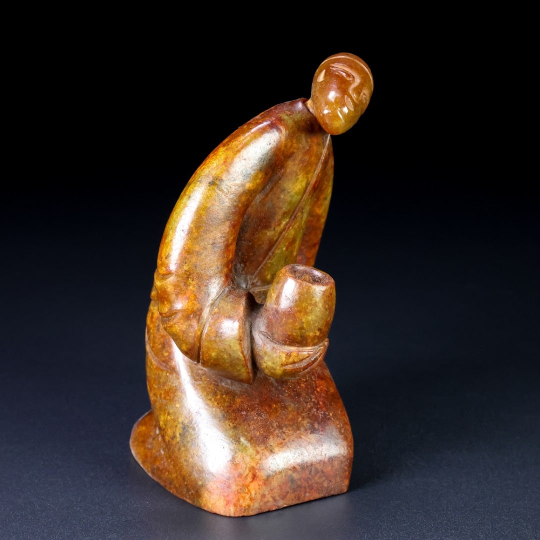 An Exquisite White Jade Figure Ornament - 7