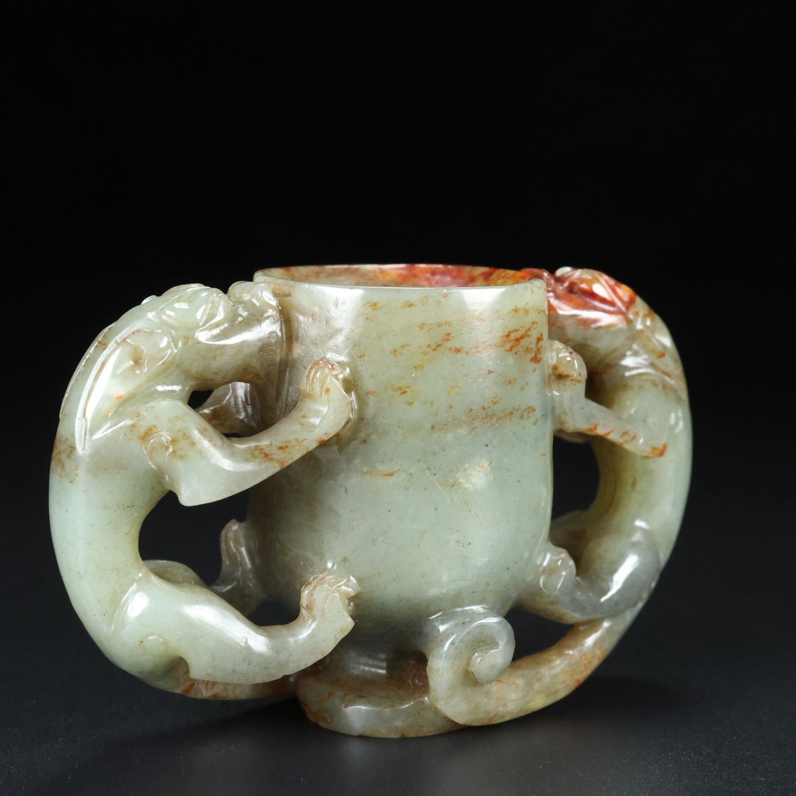 An Exquisite White Jade Auspicious Beast Pattern Cup - 6