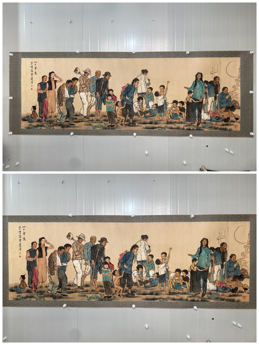 A work of Xu Beihong's lenses on paper: Xu Beihong's lenses on paper Size:Size:80x245cm (The Dimensions Of All Batches Are Manually Measured.If You Need More Detailed Information, Please Contact Our Customer Service Before Bidding.)
