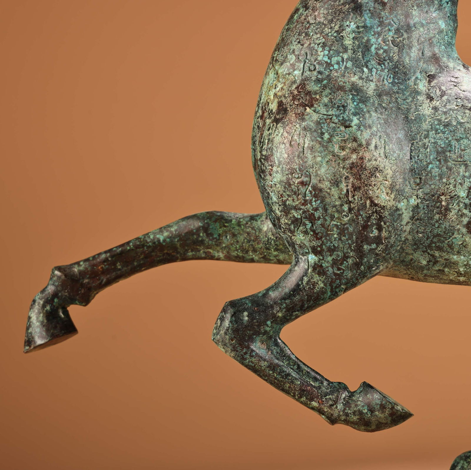 A beautiful bronze horse stepping on a flying swallow - 4