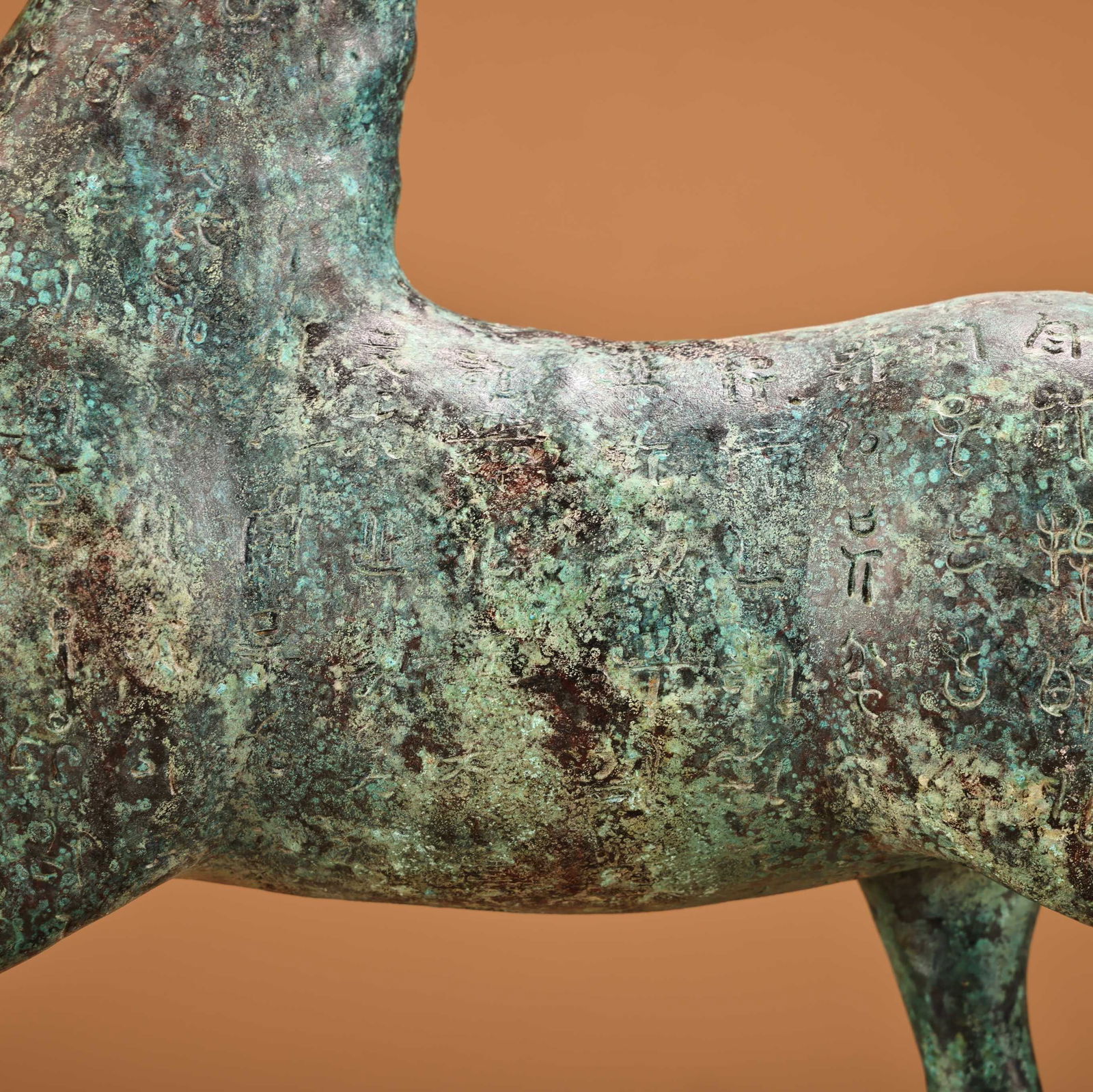 A beautiful bronze horse stepping on a flying swallow - 5