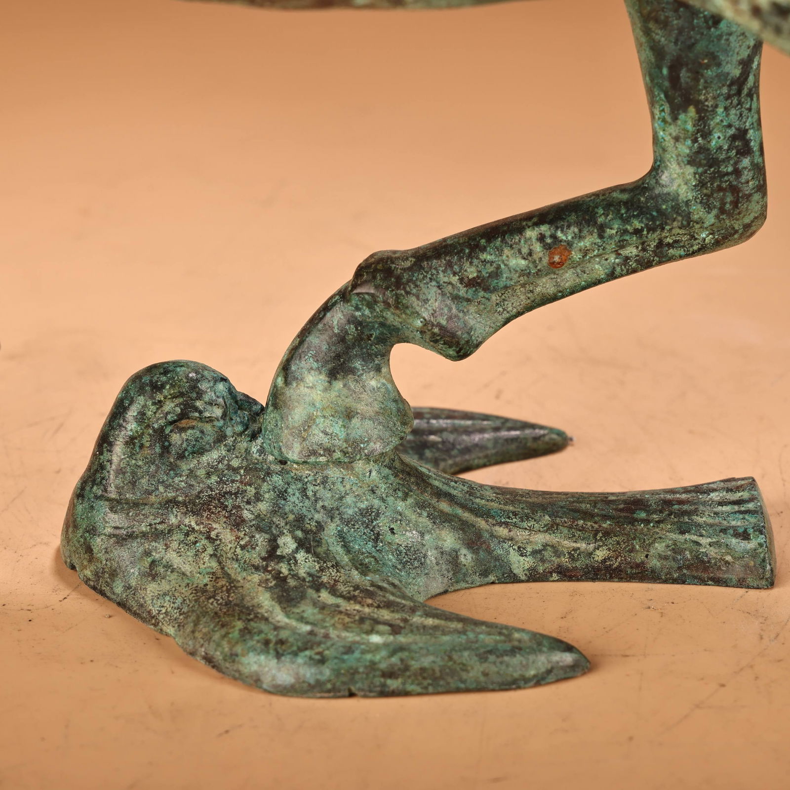A beautiful bronze horse stepping on a flying swallow - 7