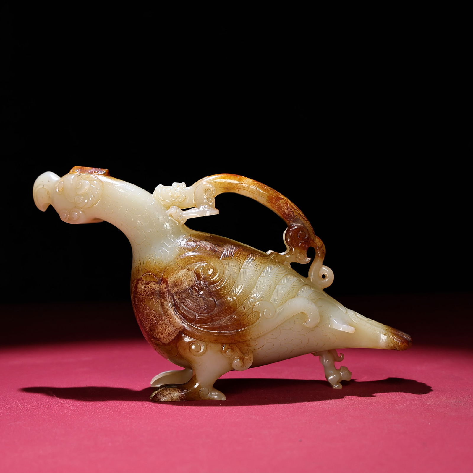 A beautiful Hetian white jade pit full of Qinfeng bird lifting beam ornaments: Exquisite Hetian white jade pit full of Qinfeng bird beam ornaments Size:215x110x72W:1067g (The Dimensions Of All Batches Are Manually Measured.If You Need More Detailed