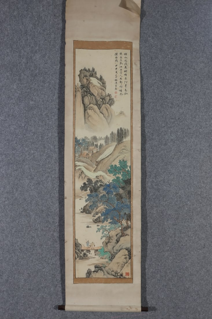 A painting by Chen Shaomei: Chen Shaomei's paintings Size: Painting core130cmx32cm (The Dimensions Of All Batches Are Manually Measured.If You Need More Detailed Information, Please Contact Our Customer Service Before Bidding.)