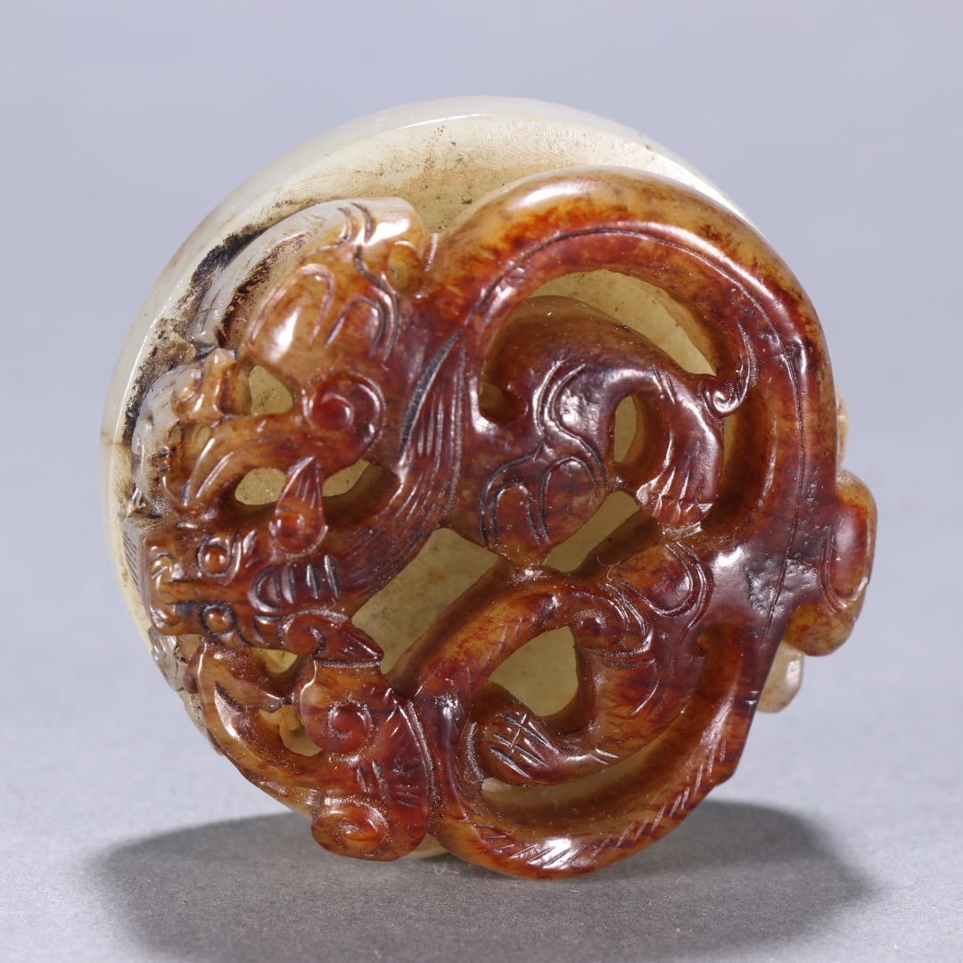 A fine Hetian jade dragon button seal - 8