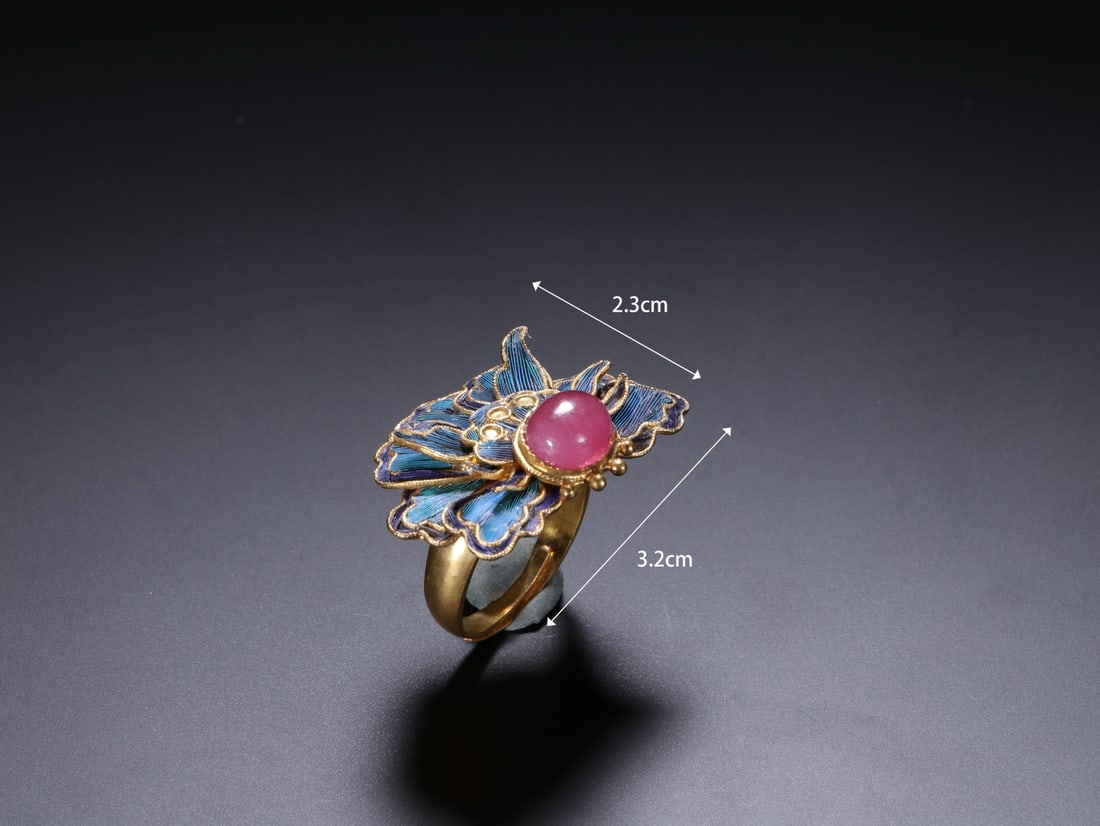 A beautiful dotted peony ring - 4