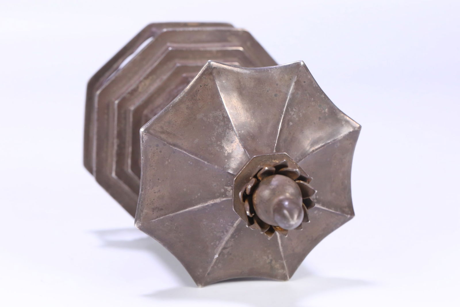 A beautiful old silverware silver Arhat pattern stupa - 6