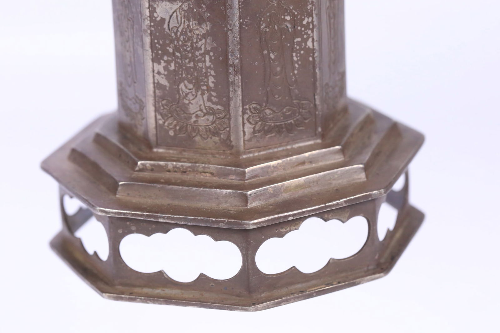 A beautiful old silverware silver Arhat pattern stupa - 9