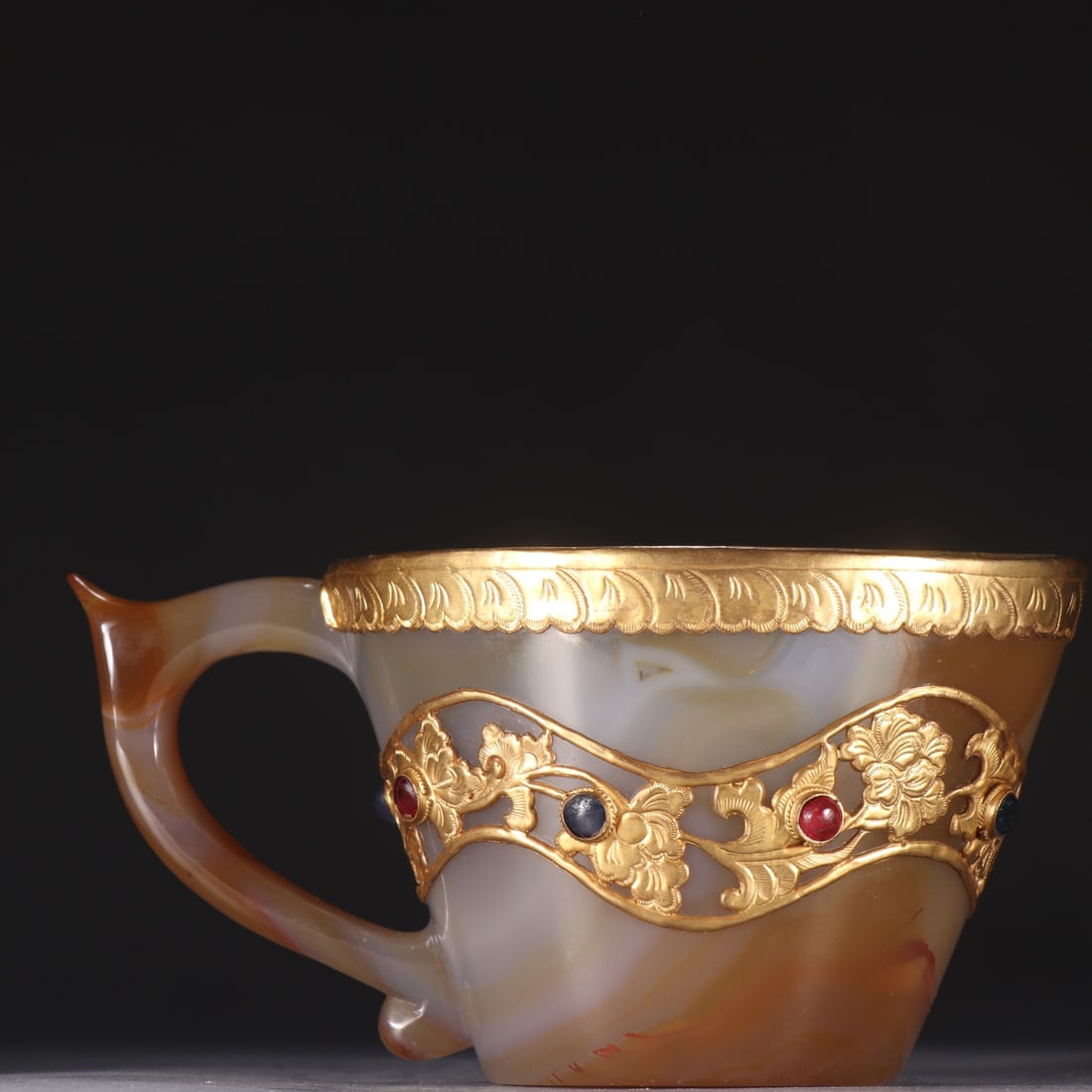 A beautiful gold-clad agate cup - 5