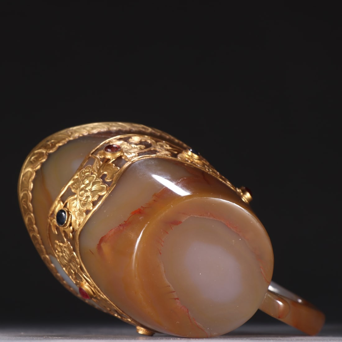A beautiful gold-clad agate cup - 9